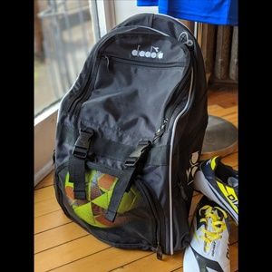 Black soccer backpack
